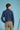 CHEMISE JAVGVI COTON LEGER MARINE CHINE