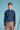 CHEMISE JAVGVI COTON LEGER MARINE CHINE