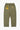 Back view of olive green Service Works Classic Chef Pants with two utility pockets, one featuring a yellow brand label.