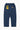 Service Works Classic Chef Pants in navy blue, rear view showing elastic waistband and branded pockets.
