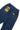 Service Works Classic Chef Pants in navy blue, featuring an elastic waistband and yellow brand tags on the back pockets.