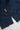 Easy Chef Shirt by Service Works in navy blue, close-up of fabric and orange brand tag.