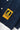 Navy Easy Chef Shirt from Service Works, close-up of pocket, white buttons, and bright yellow "Daily Specials" brand label.