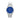 Montre Komono Ray Chroma Estate Silver Midnight avec bo&icirc;tier et bracelet en argent et cadran bleu marine.