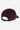 Casquette Carhartt WIP Harlem en velours côtelé bordeaux vue de dos, avec sangle réglable et boucle métallique.
