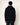 Homme portant un hoodie Homecore Terry noir texturé avec cordon à embouts rouges et un pantalon bleu foncé.