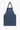 Service Works Pinstripe Denim Apron. Dark blue apron with white vertical stripes, chest pocket, and large front pocket.