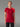 T-shirt 100% Mérinos BIAFO AYAQ femme rouge, manches raglan bicolores, logo visible, parfait pour le sport.