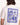 Dos du T-Shirt Melody OLOW blanc avec un imprimé graphique bleu d'une personne jouant du banjo entourée de plantes.